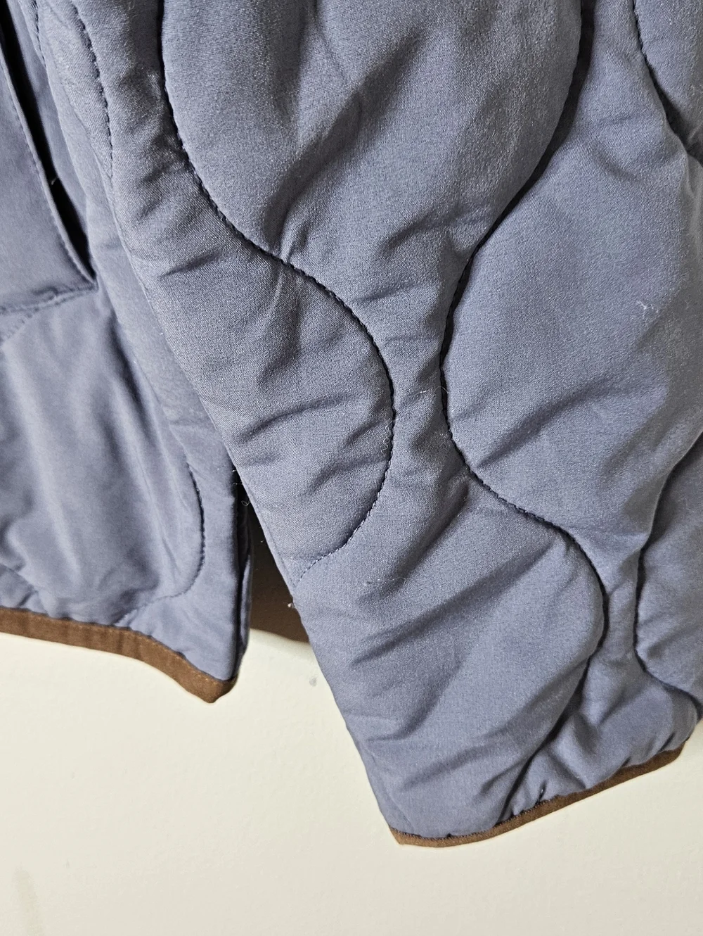 Onward Reserve Candler Quilted Coat Permaloft Blue Gray Zipper Snap Men's S